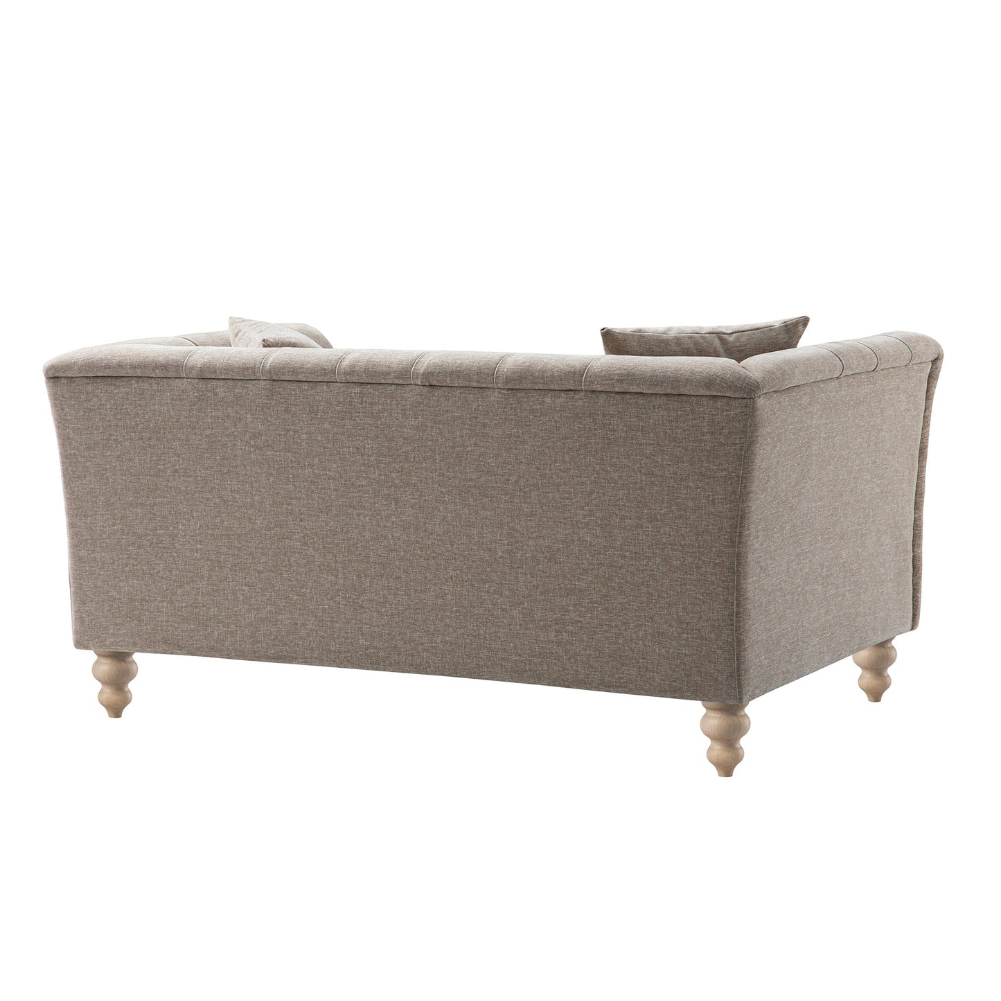 Chesterfield 2-Seater Sofa in Taupe Chenille