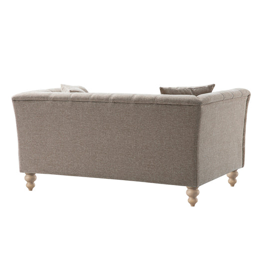 Chesterfield 2-Seater Sofa in Taupe Chenille