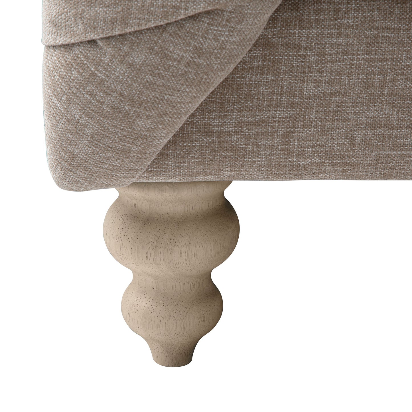 Chesterfield 2-Seater Sofa in Taupe Chenille