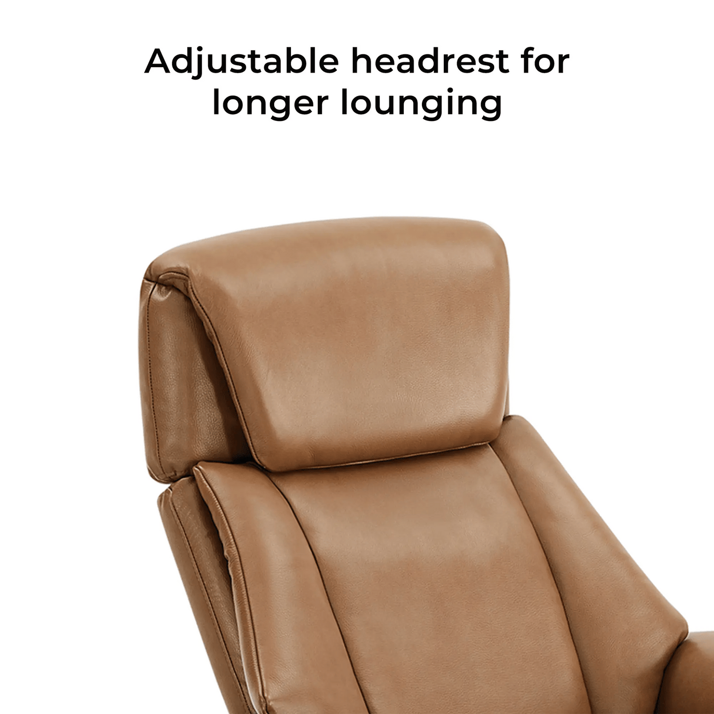 Swivel Reclining Chair with Ottoman in Genuine Leather
