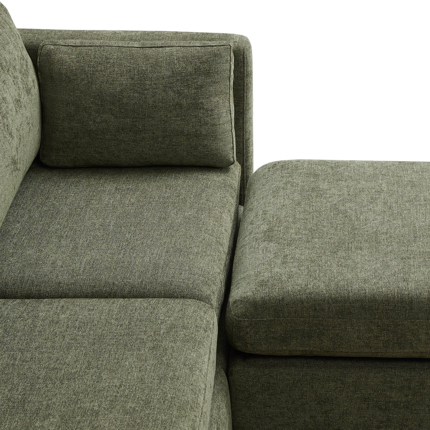 V Shaped Modular Sofa Chaise with 5 Seats in Fabric