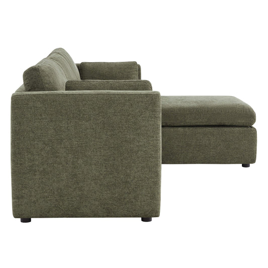 Modular 4-Seat Sofa Chaise with Storage Ottoman