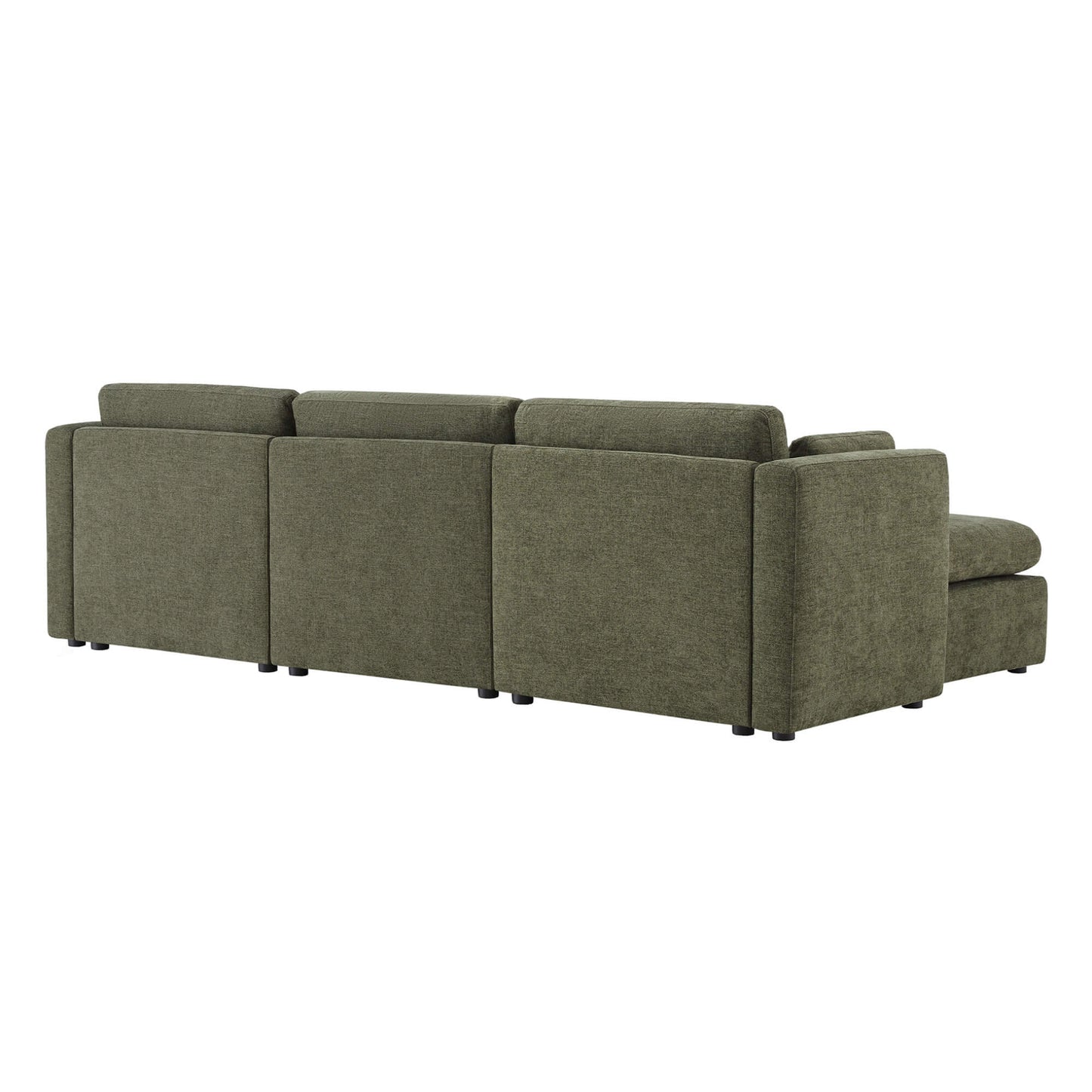 Modular 4-Seat Sofa Chaise with Storage Ottoman