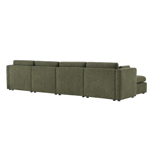 Modular Sofa Chaise in Grey with Storage Ottomans