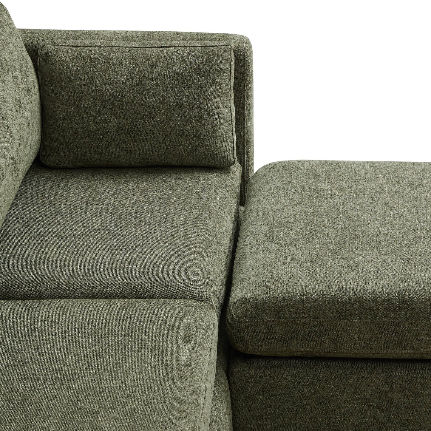 Modular Sofa Chaise in Grey with Storage Ottomans