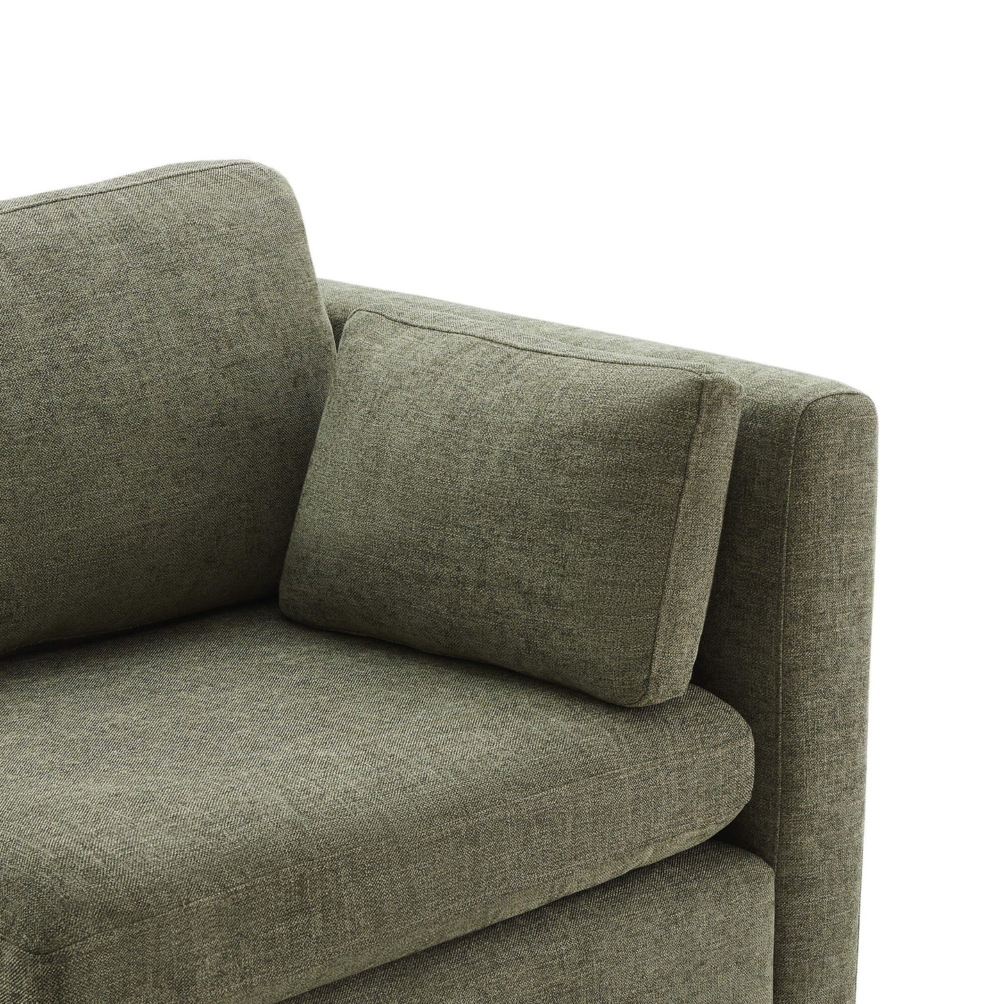 Modular Sofa Chaise in Grey with Storage Ottomans