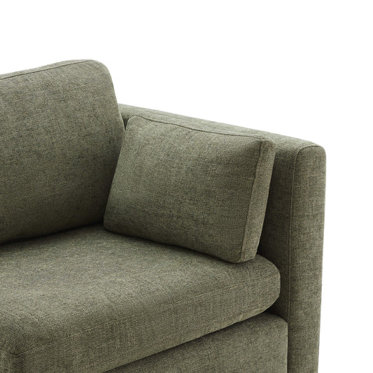 Modular Sofa Chaise in Grey with Storage Ottomans