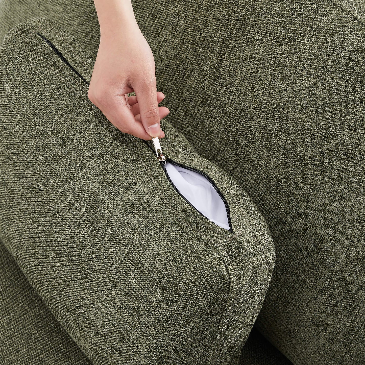 Modular Sofa Chaise in Grey with Storage Ottomans
