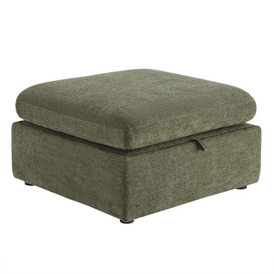 Modular Sofa Chaise in Grey with Storage Ottomans