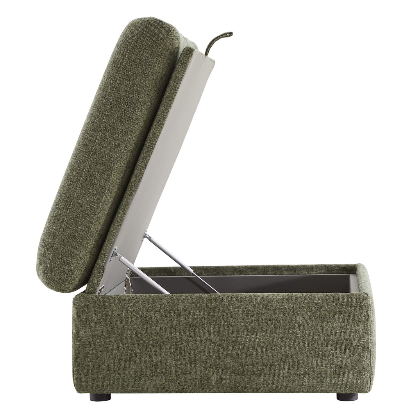 Modular Sofa Chaise in Grey with Storage Ottomans