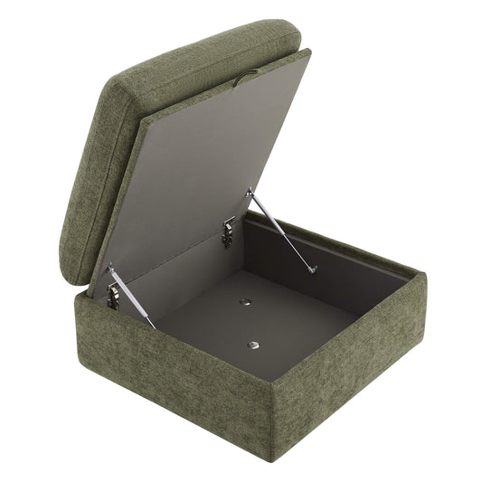 Modular Sofa Chaise in Grey with Storage Ottomans