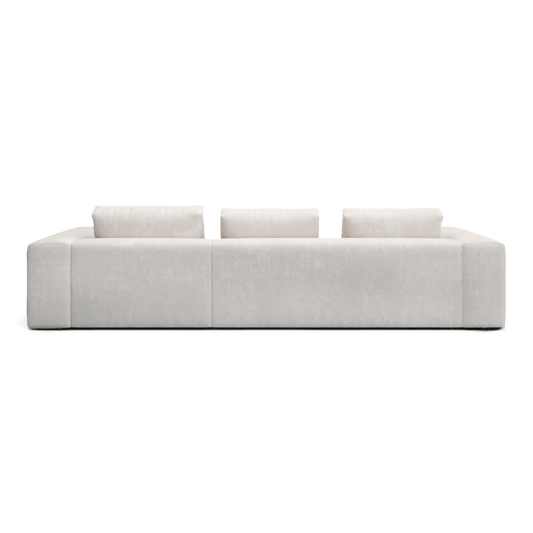 Sectional Sofa in Ivory Fabric with Modern Design