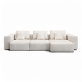 Sectional Sofa in Ivory Fabric with Modern Design