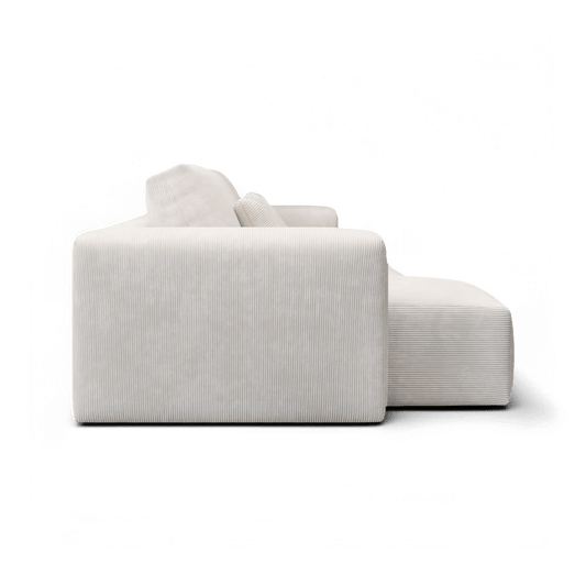 Sectional Sofa in Ivory Fabric with Modern Design