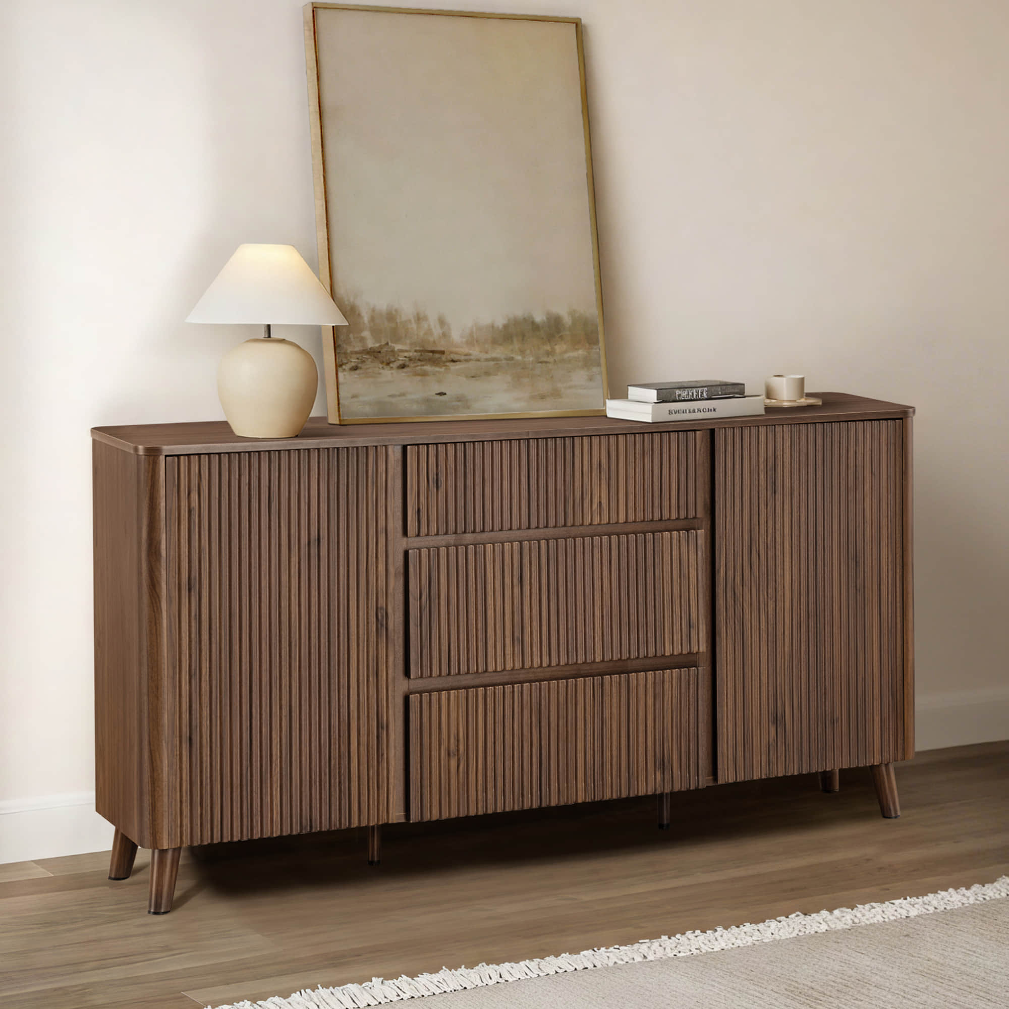 Clara Contemporary Wood Sideboard with 62-Inch Length