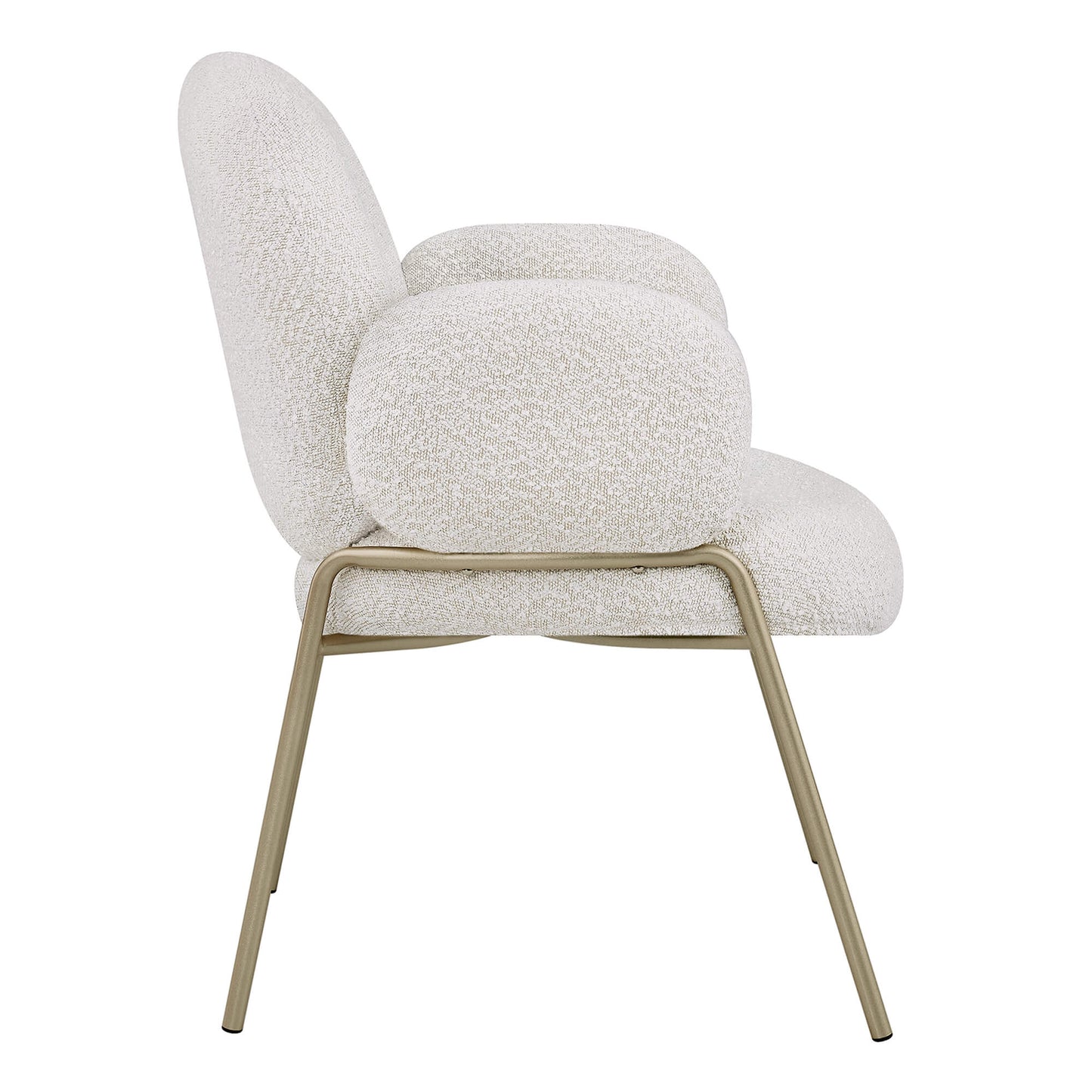 Cloud-Shaped Boucle Dining Chair with Soft Curved Back