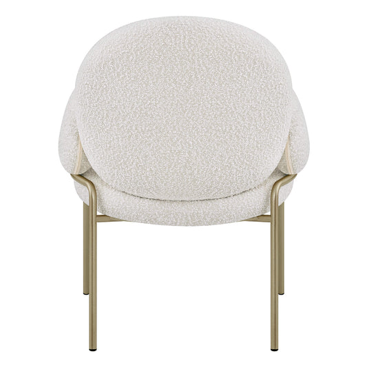 Cloud-Shaped Boucle Dining Chair with Soft Curved Back