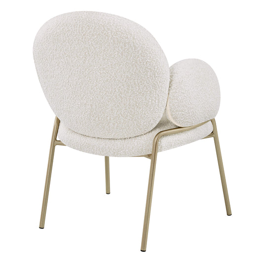 Cloud-Shaped Boucle Dining Chair with Soft Curved Back