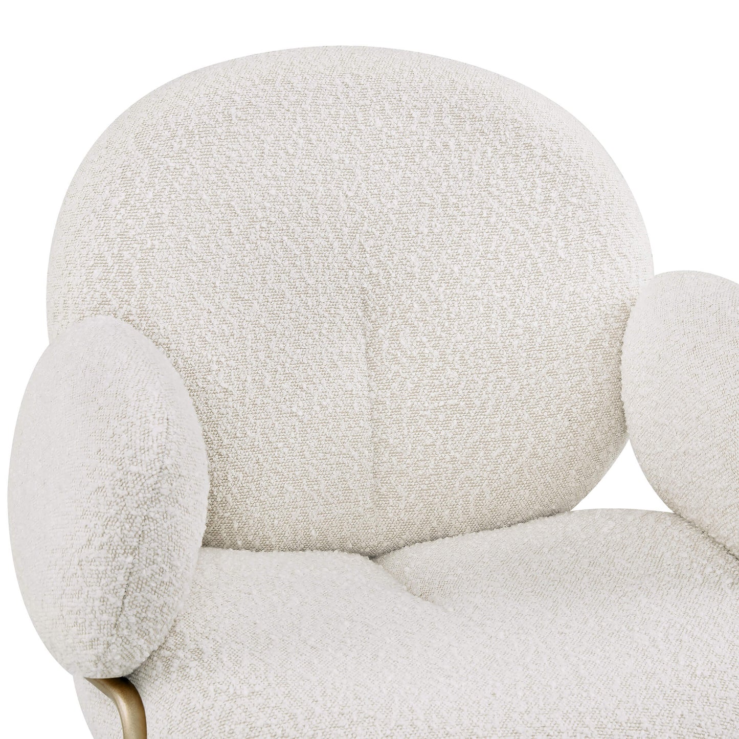 Cloud-Shaped Boucle Dining Chair with Soft Curved Back