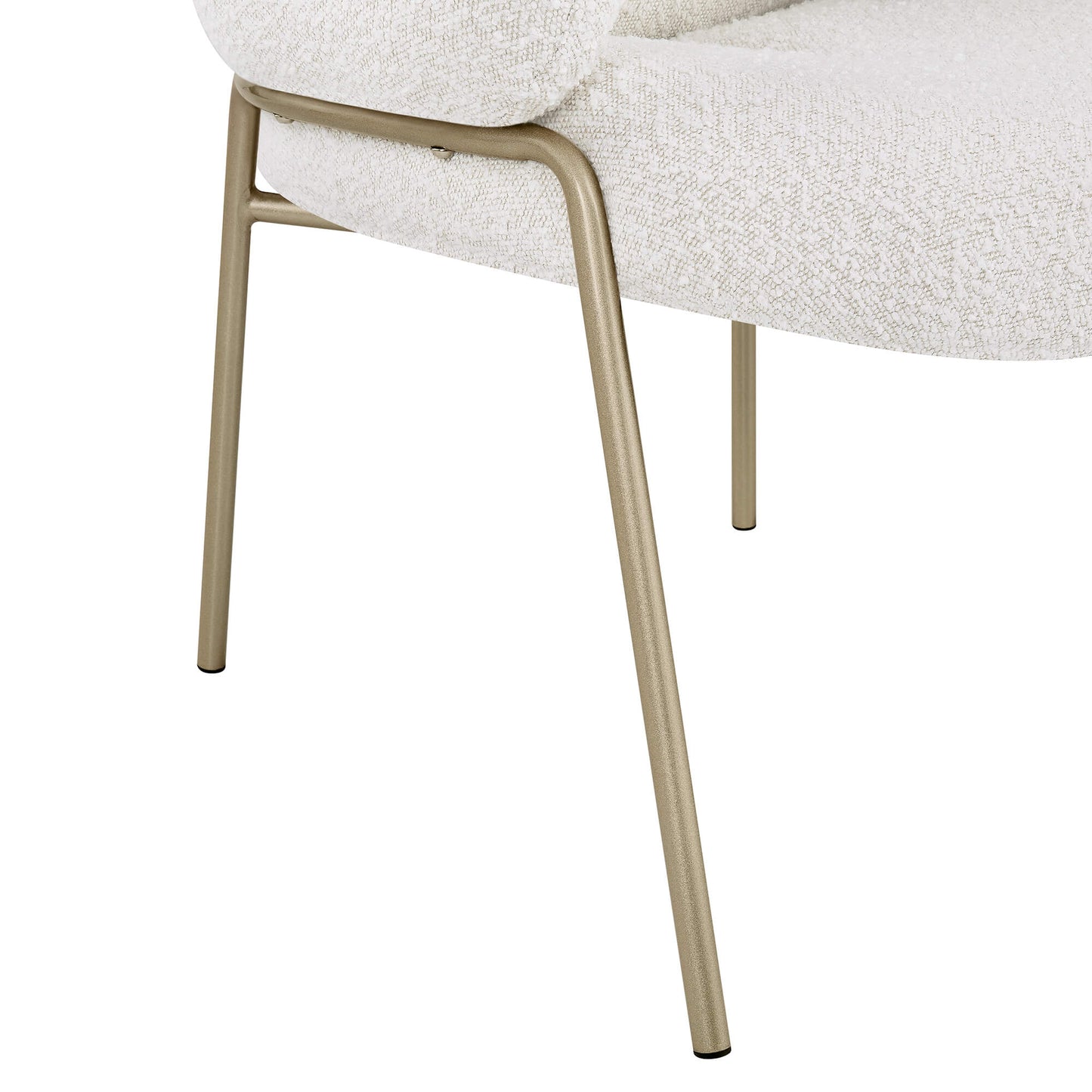 Cloud-Shaped Boucle Dining Chair with Soft Curved Back