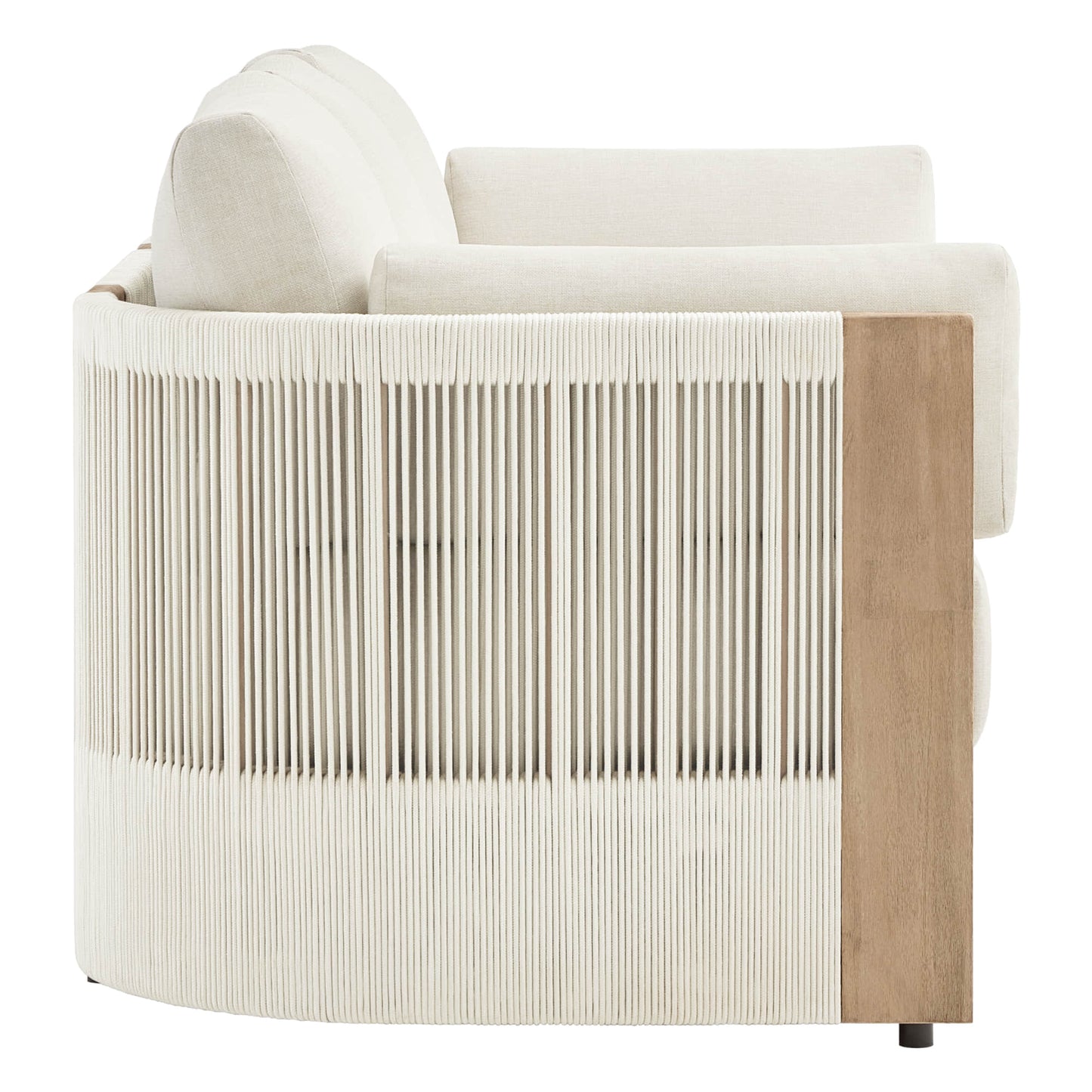 Clover 3-Seater Sofa in Acacia Wood with Rope Detailing