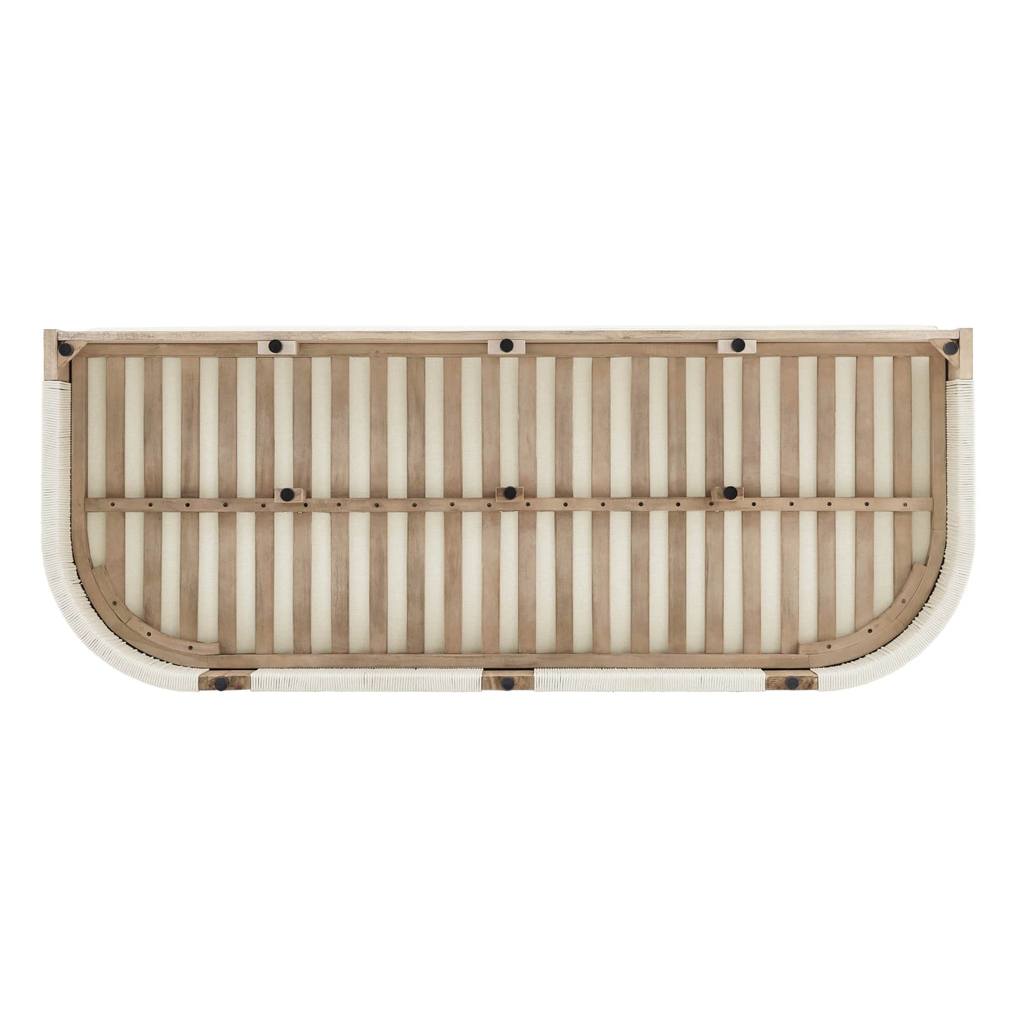 Clover 3-Seater Sofa in Acacia Wood with Rope Detailing