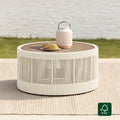 Clover Acacia Wood Coffee Table with Rope Detailing