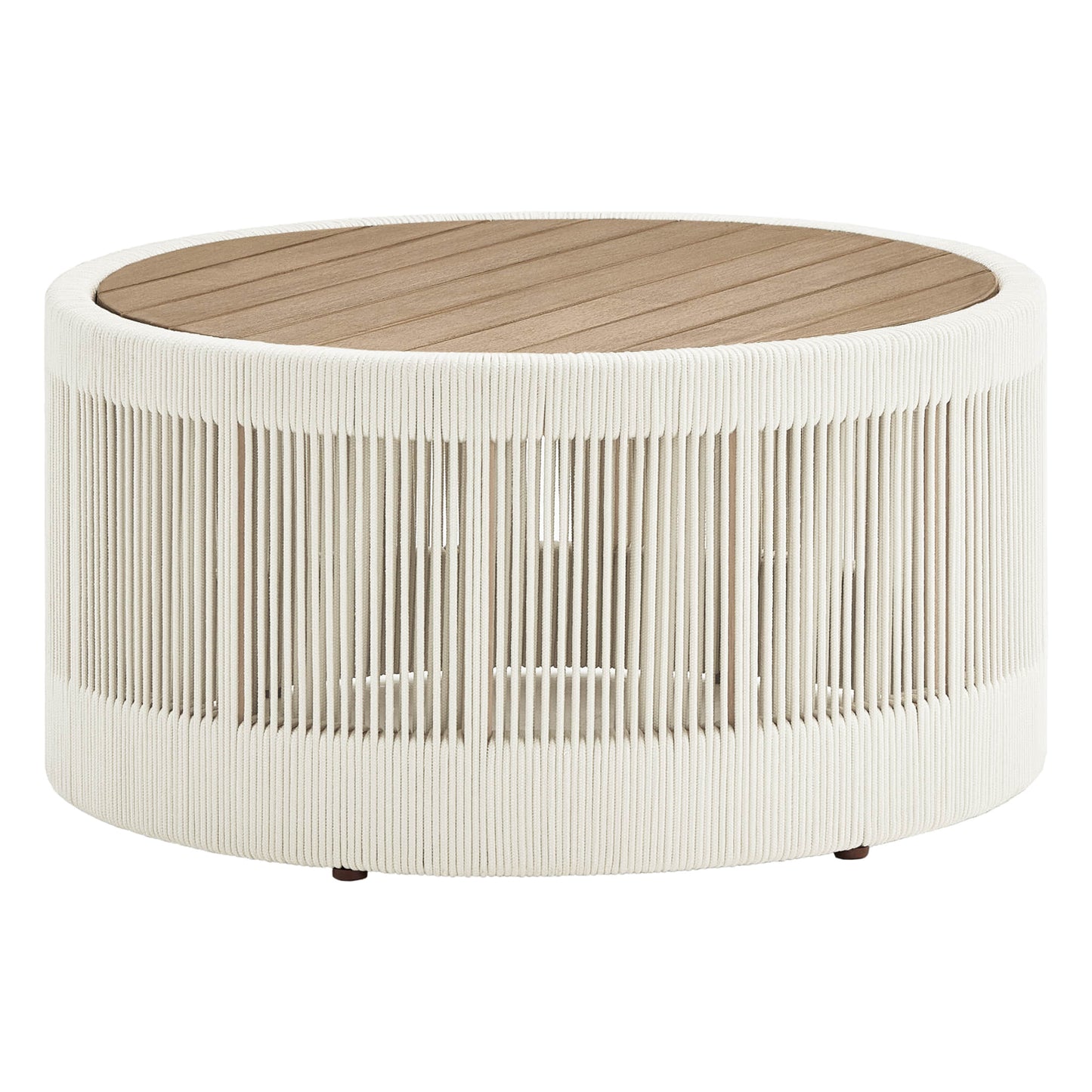 Clover Acacia Wood Coffee Table with Rope Detailing
