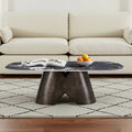 Coffee Table with Black Sintered Stone and Angular Design