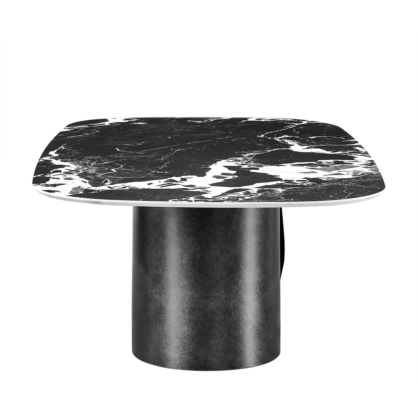 Coffee Table with Black Sintered Stone and Angular Design
