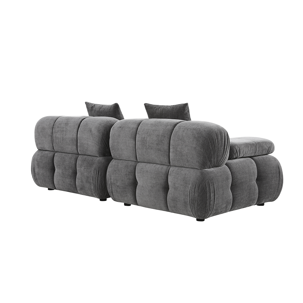 2-Piece Sofa in Graphite with Clean Lines