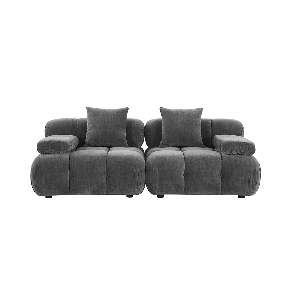 2-Piece Sofa in Graphite with Clean Lines