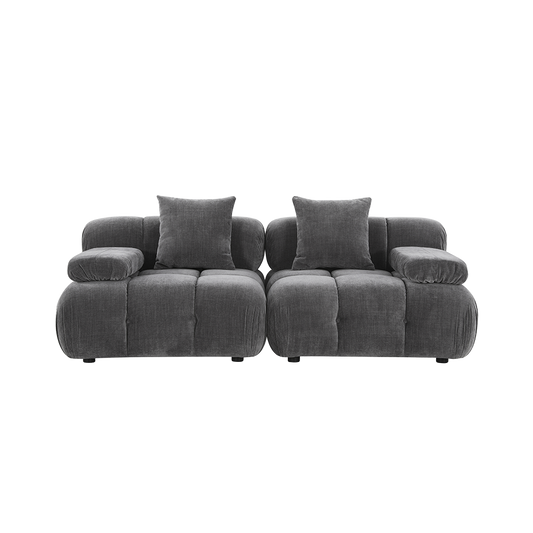 2-Piece Sofa in Graphite with Clean Lines