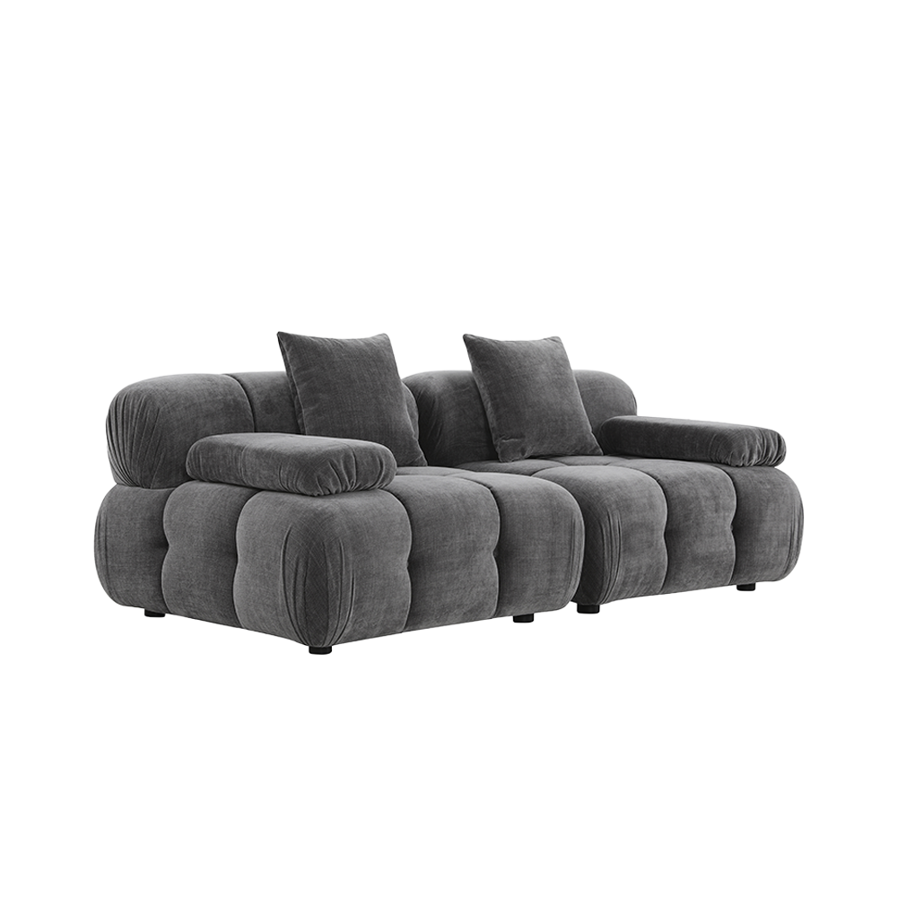 2-Piece Sofa in Graphite with Clean Lines