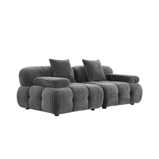 2-Piece Sofa in Graphite with Clean Lines