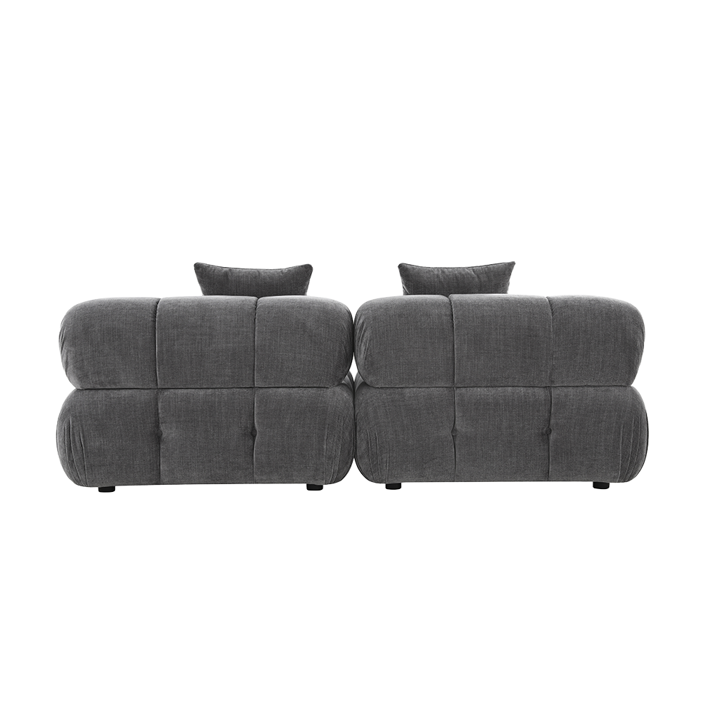 2-Piece Sofa in Graphite with Clean Lines