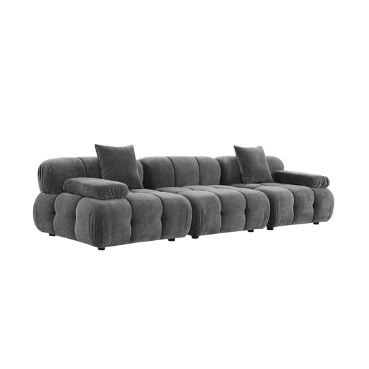 3-Piece Sofa in Graphite Fabric with Modern Design