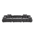 3-Piece Sofa in Graphite Fabric with Modern Design