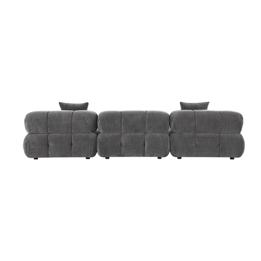 3-Piece Sofa in Graphite Fabric with Modern Design