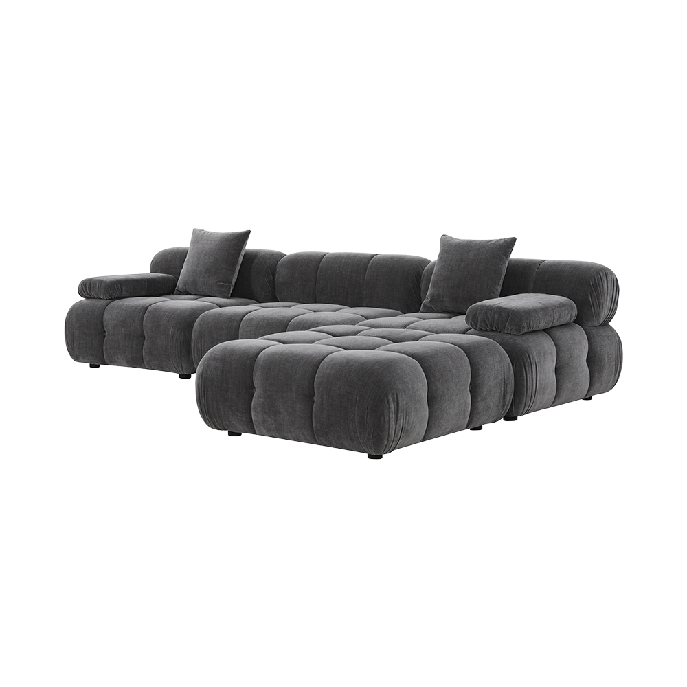 Sectional Sofa in Graphite with Modular Design