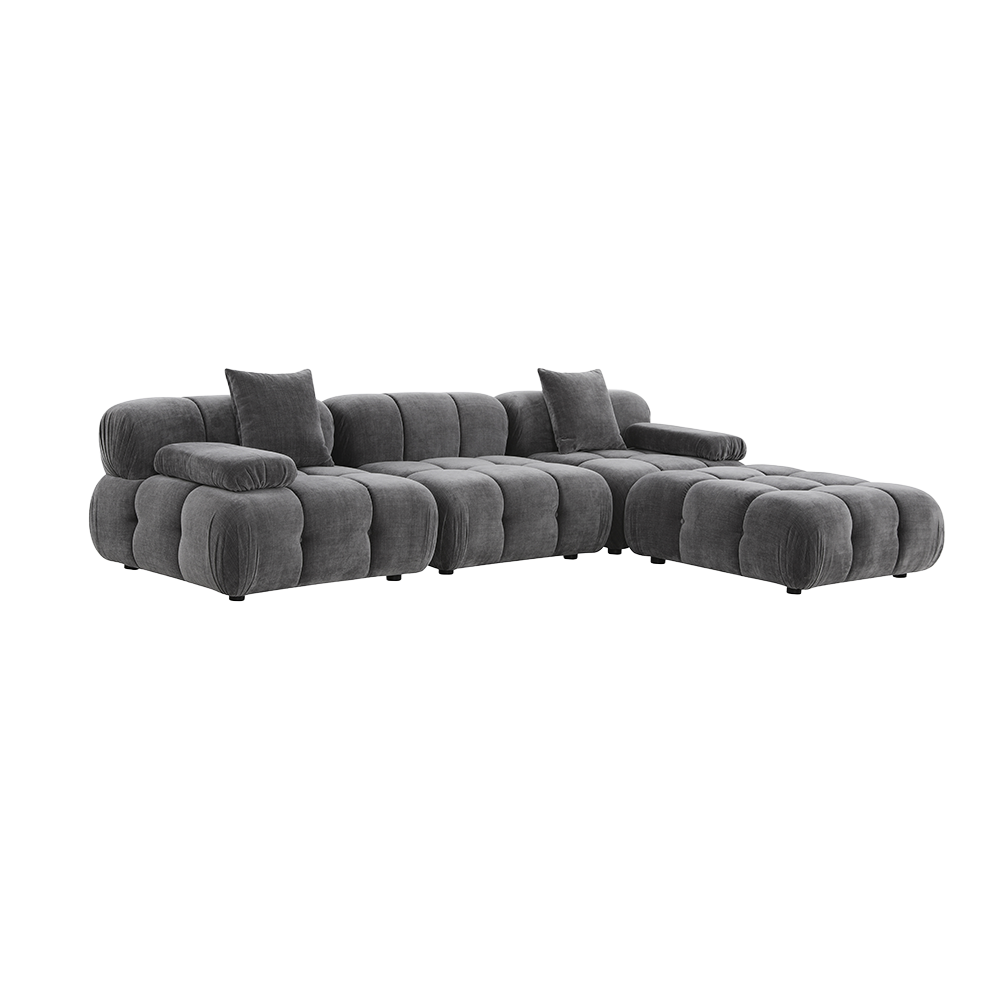 Sectional Sofa in Graphite with Modular Design