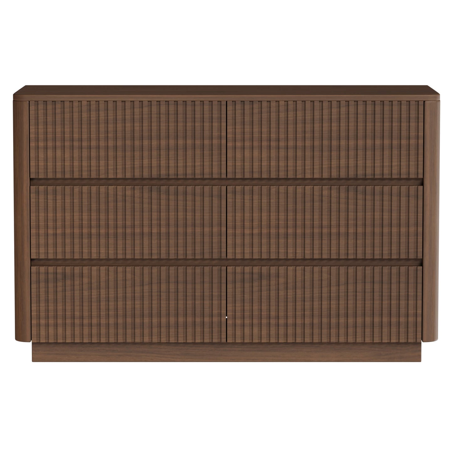 Coral 46" Fluted Double Dresser with 6 Drawers