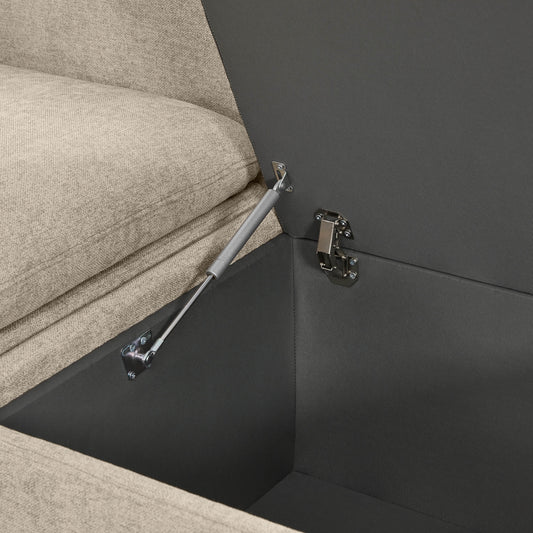 Corner Sofa in Cloud-Soft Fabric with Storage Compartment