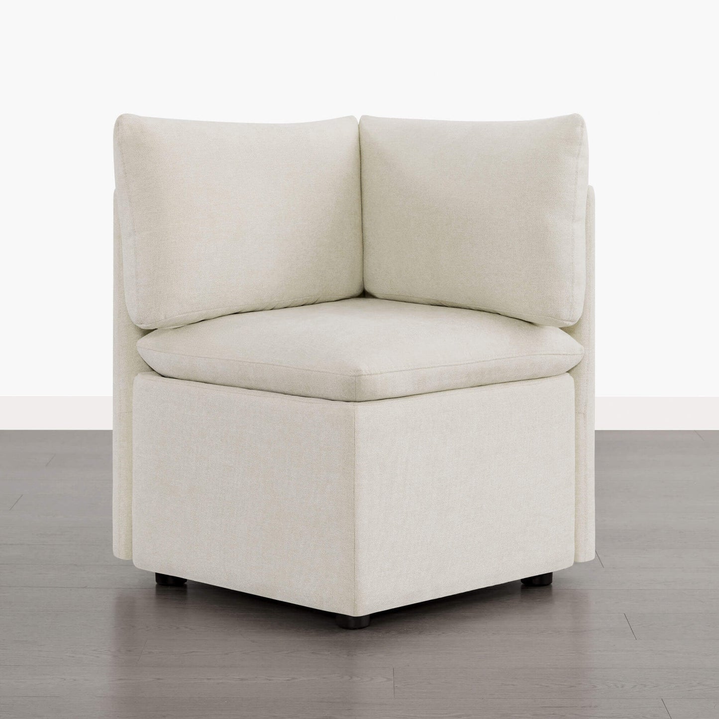 Corner Sofa in Cloud-Soft Fabric with Storage Compartment