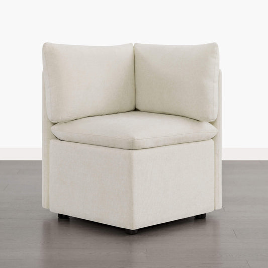 Corner Sofa in Cloud-Soft Fabric with Storage Compartment