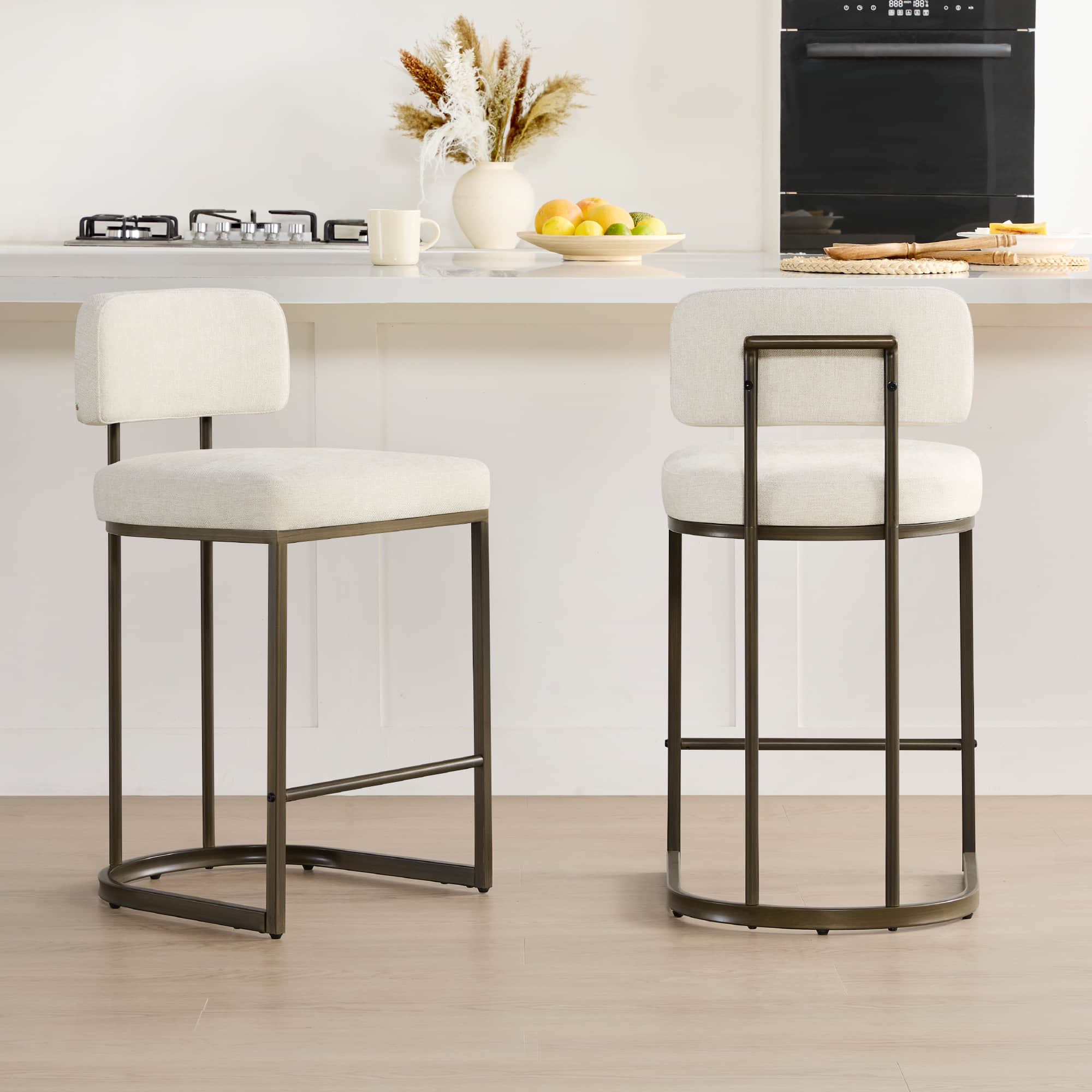 Counter Stool in Modern Upholstery with Sleek Design