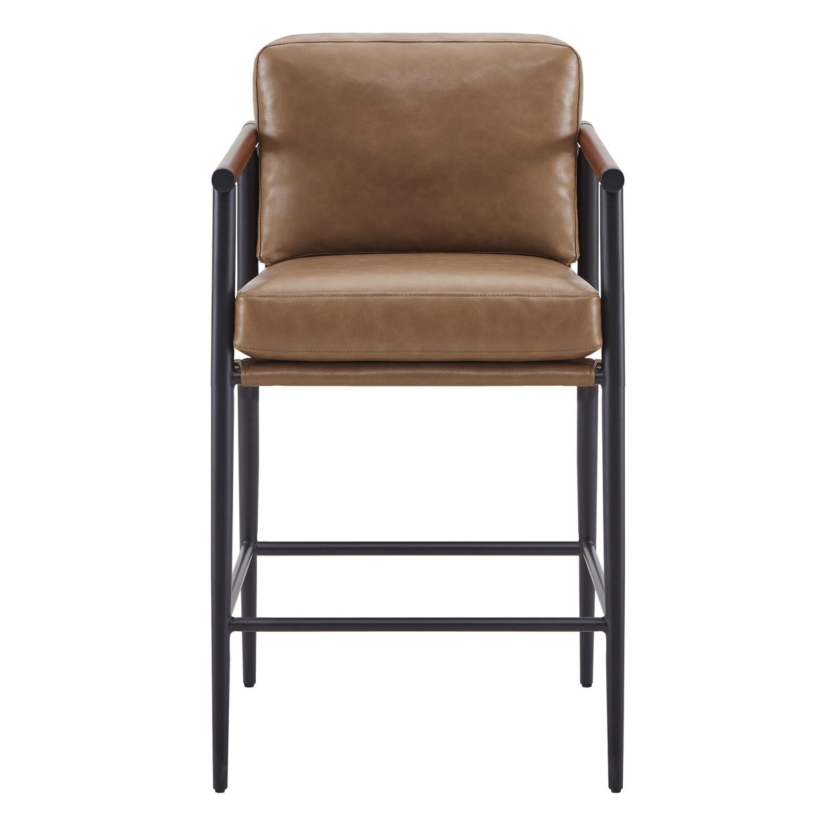 Counter Stool with Sleek Metal Legs and Upholstered Seat