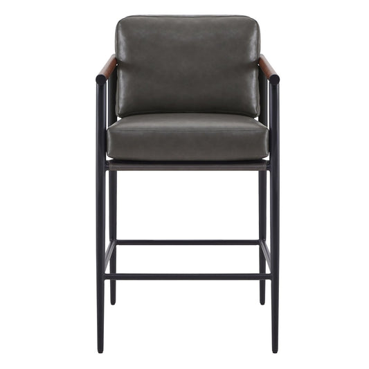 Counter Stool with Sleek Metal Legs and Upholstered Seat