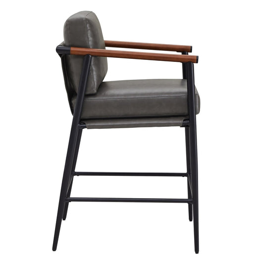Counter Stool with Sleek Metal Legs and Upholstered Seat