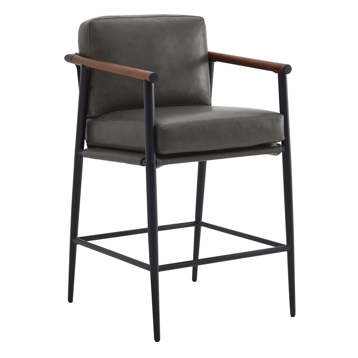 Counter Stool with Sleek Metal Legs and Upholstered Seat